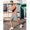 imageCOOFANDY Mens Gym Workout Athletic Shorts Running Jogger Quick Dry Lightweight Shorts with Zipper PocketsLight Grey