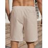 imageCOOFANDY Mens Linen Shorts Casual Beach Shorts 9 inch Inseam Elastic Waist Drawstring Summer ShortsBeige