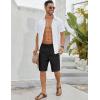 imageCOOFANDY Mens Linen Shorts Casual Beach Shorts 9 inch Inseam Elastic Waist Drawstring Summer ShortsBlack