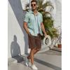 imageCOOFANDY Mens Linen Shorts Casual Beach Shorts 9 inch Inseam Elastic Waist Drawstring Summer ShortsBrown