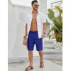 imageCOOFANDY Mens Linen Shorts Casual Beach Shorts 9 inch Inseam Elastic Waist Drawstring Summer ShortsCobalt Blue