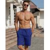 imageCOOFANDY Mens Linen Shorts Casual Beach Shorts 9 inch Inseam Elastic Waist Drawstring Summer ShortsCobalt Blue