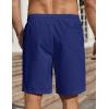 imageCOOFANDY Mens Linen Shorts Casual Beach Shorts 9 inch Inseam Elastic Waist Drawstring Summer ShortsCobalt Blue