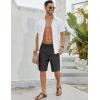 imageCOOFANDY Mens Linen Shorts Casual Beach Shorts 9 inch Inseam Elastic Waist Drawstring Summer ShortsDark Gray