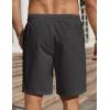 imageCOOFANDY Mens Linen Shorts Casual Beach Shorts 9 inch Inseam Elastic Waist Drawstring Summer ShortsDark Gray