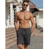 imageCOOFANDY Mens Linen Shorts Casual Beach Shorts 9 inch Inseam Elastic Waist Drawstring Summer ShortsDark Gray