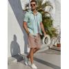 imageCOOFANDY Mens Linen Shorts Casual Beach Shorts 9 inch Inseam Elastic Waist Drawstring Summer ShortsKhaki