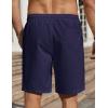 imageCOOFANDY Mens Linen Shorts Casual Beach Shorts 9 inch Inseam Elastic Waist Drawstring Summer ShortsNavy