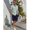 imageCOOFANDY Mens Linen Shorts Casual Beach Shorts 9 inch Inseam Elastic Waist Drawstring Summer ShortsNavy