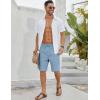 imageCOOFANDY Mens Linen Shorts Casual Beach Shorts 9 inch Inseam Elastic Waist Drawstring Summer ShortsSky Blue