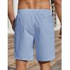imageCOOFANDY Mens Linen Shorts Casual Beach Shorts 9 inch Inseam Elastic Waist Drawstring Summer ShortsSky Blue