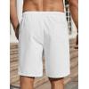 imageCOOFANDY Mens Linen Shorts Casual Beach Shorts 9 inch Inseam Elastic Waist Drawstring Summer ShortsWhite