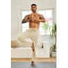 imageCOOFANDY Mens Yoga Sweatpants Lightweight Open Bottom Lounge Pants Casual Drawstring Sweat Pants with Pockets2 Pack BlackKhaki