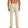 imageCOOFANDY Mens Yoga Sweatpants Lightweight Open Bottom Lounge Pants Casual Drawstring Sweat Pants with Pockets2 Pack BlackKhaki
