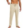 imageCOOFANDY Mens Yoga Sweatpants Lightweight Open Bottom Lounge Pants Casual Drawstring Sweat Pants with Pockets2 Pack BlackKhaki