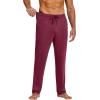 imageCOOFANDY Mens Yoga Sweatpants Lightweight Open Bottom Lounge Pants Casual Drawstring Sweat Pants with Pockets2 Pack Navy BlueWine Red