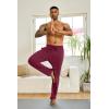 imageCOOFANDY Mens Yoga Sweatpants Lightweight Open Bottom Lounge Pants Casual Drawstring Sweat Pants with Pockets2 Pack Navy BlueWine Red