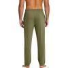 imageCOOFANDY Mens Yoga Sweatpants Lightweight Open Bottom Lounge Pants Casual Drawstring Sweat Pants with PocketsArmy Green