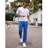 imageCOOFANDY Mens Yoga Sweatpants Lightweight Open Bottom Lounge Pants Casual Drawstring Sweat Pants with PocketsBlue