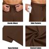 imageCOOFANDY Mens Yoga Sweatpants Lightweight Open Bottom Lounge Pants Casual Drawstring Sweat Pants with PocketsBrown
