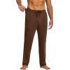 imageCOOFANDY Mens Yoga Sweatpants Lightweight Open Bottom Lounge Pants Casual Drawstring Sweat Pants with PocketsBrown