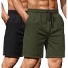 imageCOOFANDY Mens 2 Pack Gym Workout Shorts 7 Inch Athletic Shorts Quick Dry Running Shorts with PocketsBlackArmy Green