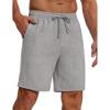 imageCOOFANDY Mens Casual 9 Inch Shorts Summer Beach Linen Shorts Lightweight Drawstring Elastic Waist Shorts with PocketsLight Grey