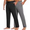 imageCOOFANDY Mens Yoga Sweatpants Lightweight Open Bottom Lounge Pants Casual Drawstring Sweat Pants with Pockets2 Pack BlackGrey
