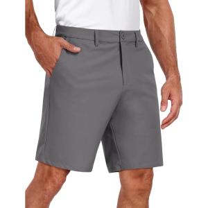 imageCOOFANDY Mens Golf Dress Shorts Lightweight 7quot Hiking Shorts Casual Summer Shorts with PocketsDark Grey