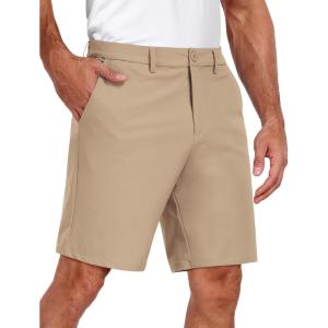 imageCOOFANDY Mens Golf Dress Shorts Lightweight 7quot Hiking Shorts Casual Summer Shorts with PocketsKhaki