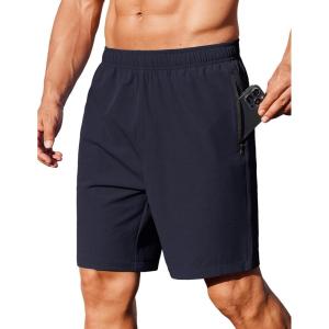 imageCOOFANDY Mens Gym Workout Athletic Shorts Running Jogger Quick Dry Lightweight Shorts with Zipper PocketsBlue Purple