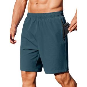 imageCOOFANDY Mens Gym Workout Athletic Shorts Running Jogger Quick Dry Lightweight Shorts with Zipper PocketsDark Blue