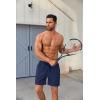 imageCOOFANDY Mens 2 in 1 Running Shorts 2 Pack Athletic Shorts Quick Dry Gym Training Workout Shorts with PocketsBlackNavy Blue
