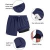imageCOOFANDY Mens 2 in 1 Running Shorts 2 Pack Athletic Shorts Quick Dry Gym Training Workout Shorts with PocketsBlackNavy Blue