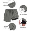 imageCOOFANDY Mens 2 in 1 Running Shorts 2 Pack Athletic Shorts Quick Dry Gym Training Workout Shorts with PocketsDark GreyWine Red