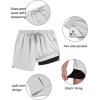 imageCOOFANDY Mens 2 in 1 Running Shorts 2 Pack Athletic Shorts Quick Dry Gym Training Workout Shorts with PocketsGreyArmy Green