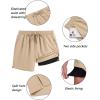 imageCOOFANDY Mens 2 in 1 Running Shorts 2 Pack Athletic Shorts Quick Dry Gym Training Workout Shorts with PocketsKhakiGrey