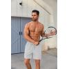 imageCOOFANDY Mens 2 in 1 Running Shorts 2 Pack Athletic Shorts Quick Dry Gym Training Workout Shorts with PocketsKhakiGrey