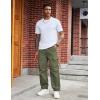 imageCOOFANDY Mens Baggy Cargo Pants Trendy Casual Parachute Pant Loose Fit Harem Joggers with PocketsArmy Green