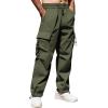 imageCOOFANDY Mens Baggy Cargo Pants Trendy Casual Parachute Pant Loose Fit Harem Joggers with PocketsArmy Green