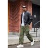 imageCOOFANDY Mens Baggy Cargo Pants Trendy Casual Parachute Pant Loose Fit Harem Joggers with PocketsArmy Green