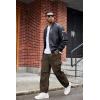 imageCOOFANDY Mens Baggy Cargo Pants Trendy Casual Parachute Pant Loose Fit Harem Joggers with PocketsBrown