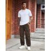 imageCOOFANDY Mens Baggy Cargo Pants Trendy Casual Parachute Pant Loose Fit Harem Joggers with PocketsBrown
