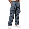 imageCOOFANDY Mens Baggy Cargo Pants Trendy Casual Parachute Pant Loose Fit Harem Joggers with PocketsGrayish Blue