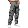 imageCOOFANDY Mens Baggy Cargo Pants Trendy Casual Parachute Pant Loose Fit Harem Joggers with PocketsGrey