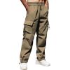 imageCOOFANDY Mens Baggy Cargo Pants Trendy Casual Parachute Pant Loose Fit Harem Joggers with PocketsKhaki