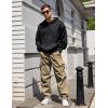 imageCOOFANDY Mens Baggy Cargo Pants Trendy Casual Parachute Pant Loose Fit Harem Joggers with PocketsKhaki