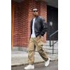 imageCOOFANDY Mens Baggy Cargo Pants Trendy Casual Parachute Pant Loose Fit Harem Joggers with PocketsKhaki