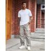 imageCOOFANDY Mens Baggy Cargo Pants Trendy Casual Parachute Pant Loose Fit Harem Joggers with PocketsLight Grey