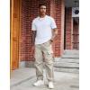 imageCOOFANDY Mens Baggy Cargo Pants Trendy Casual Parachute Pant Loose Fit Harem Joggers with PocketsLight Khaki